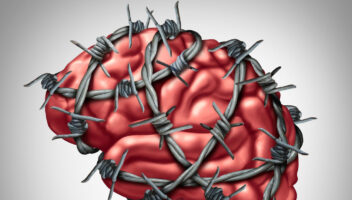 brain surrounded by barbed wire